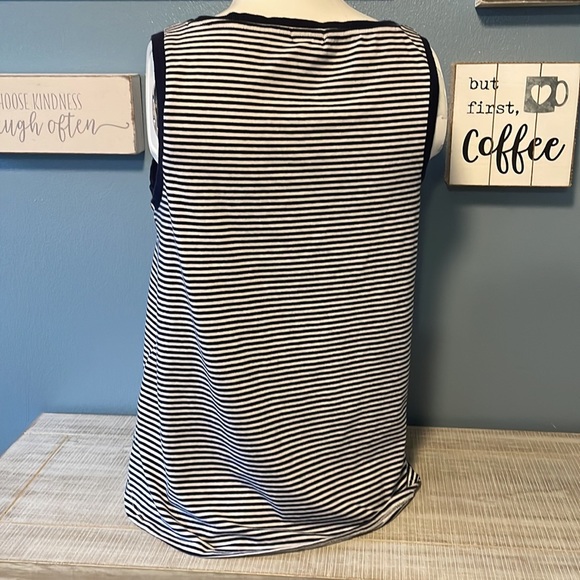 Women’s size large tank top, splendid, navy blue, white striped - Picture 3 of 4